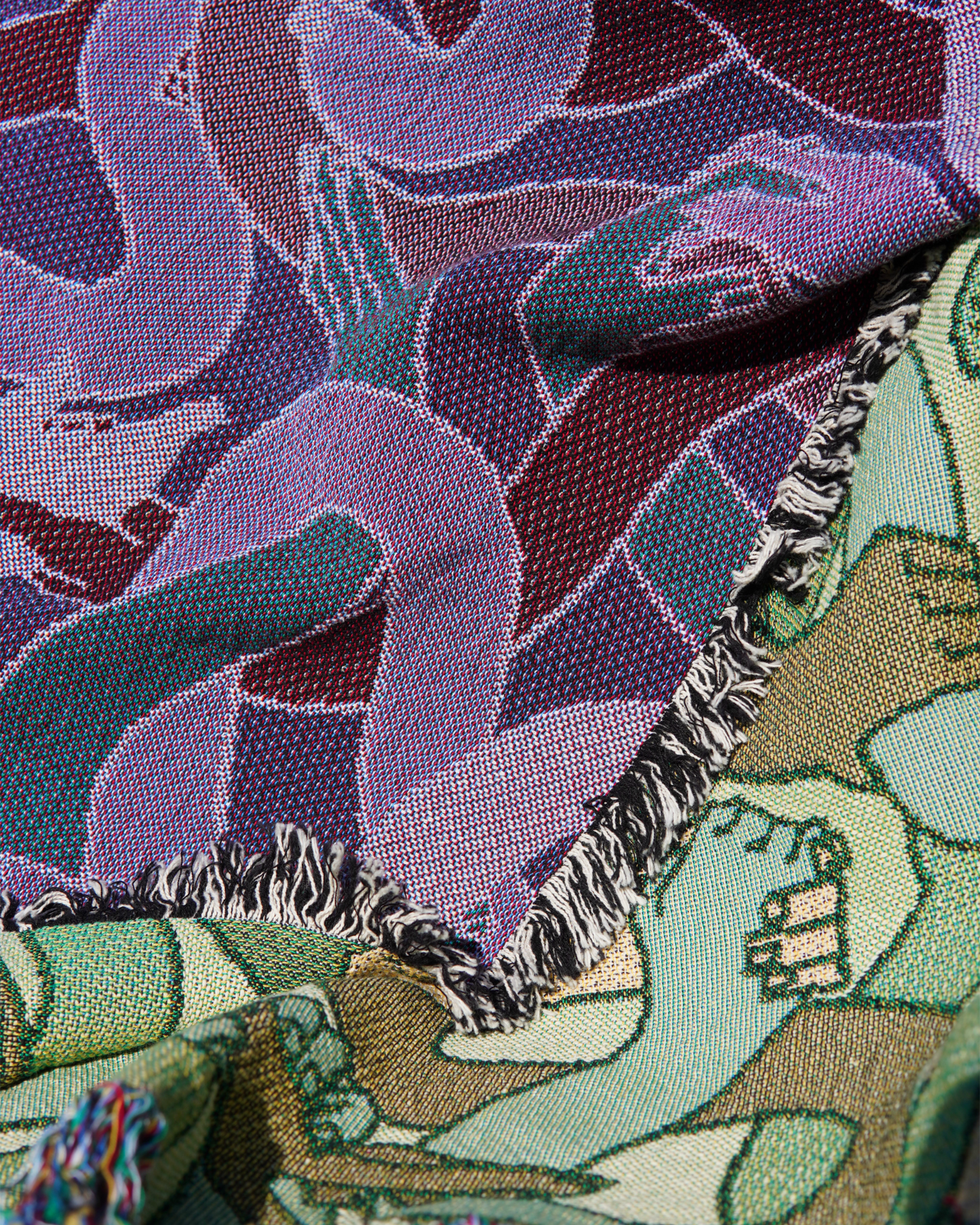 "Hand Tangle" Tapestry Blanket (jungle green)